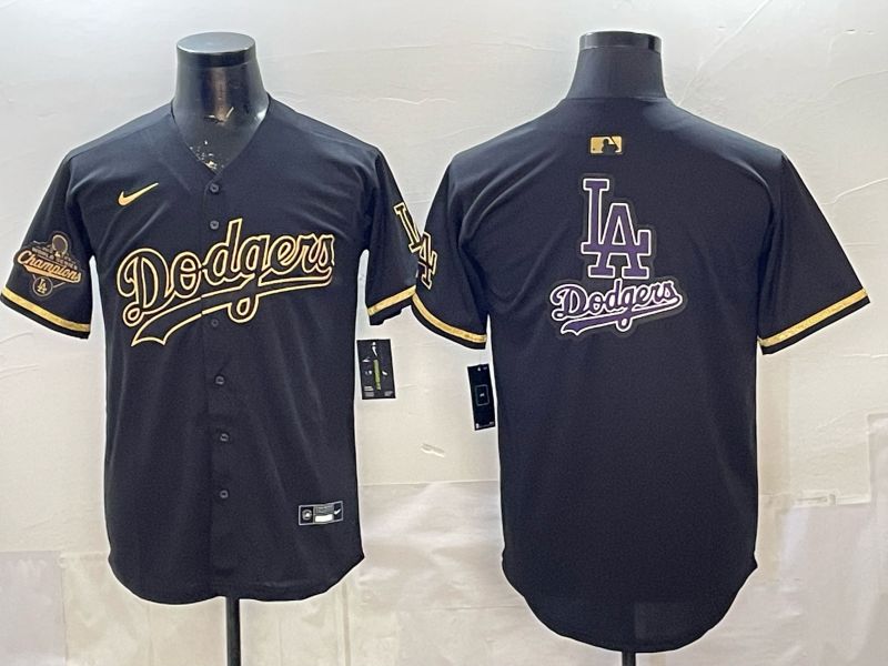2026 Men Nike Los Angeles Dodgers Blank black gold Game MLB Jersey 0024